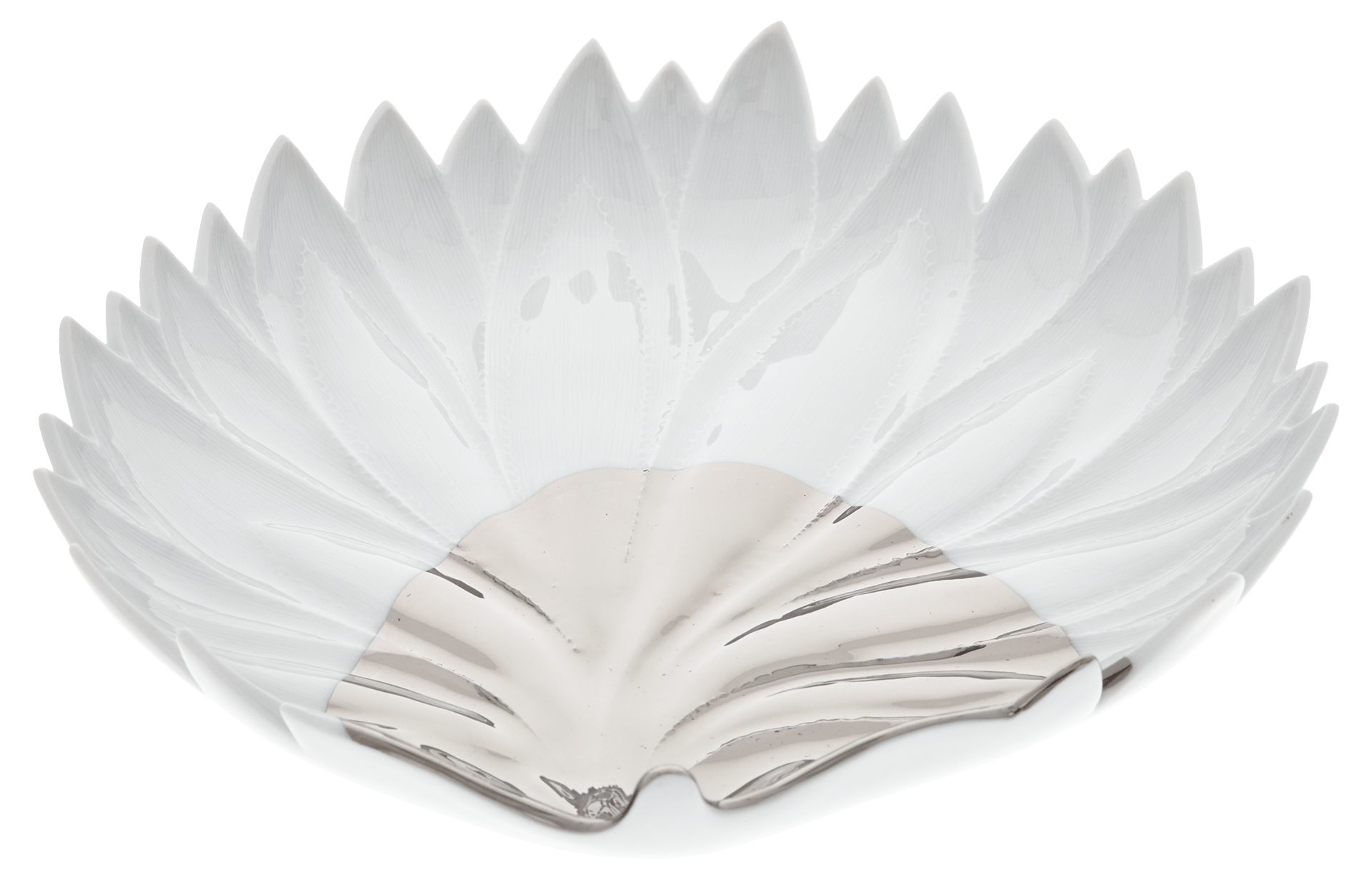 Schale Ananasblatt, Platin, L 24 cm | Meissen Dosen Kollektion "Orangerie" 99a533 - 53262 - Meissen Weimar