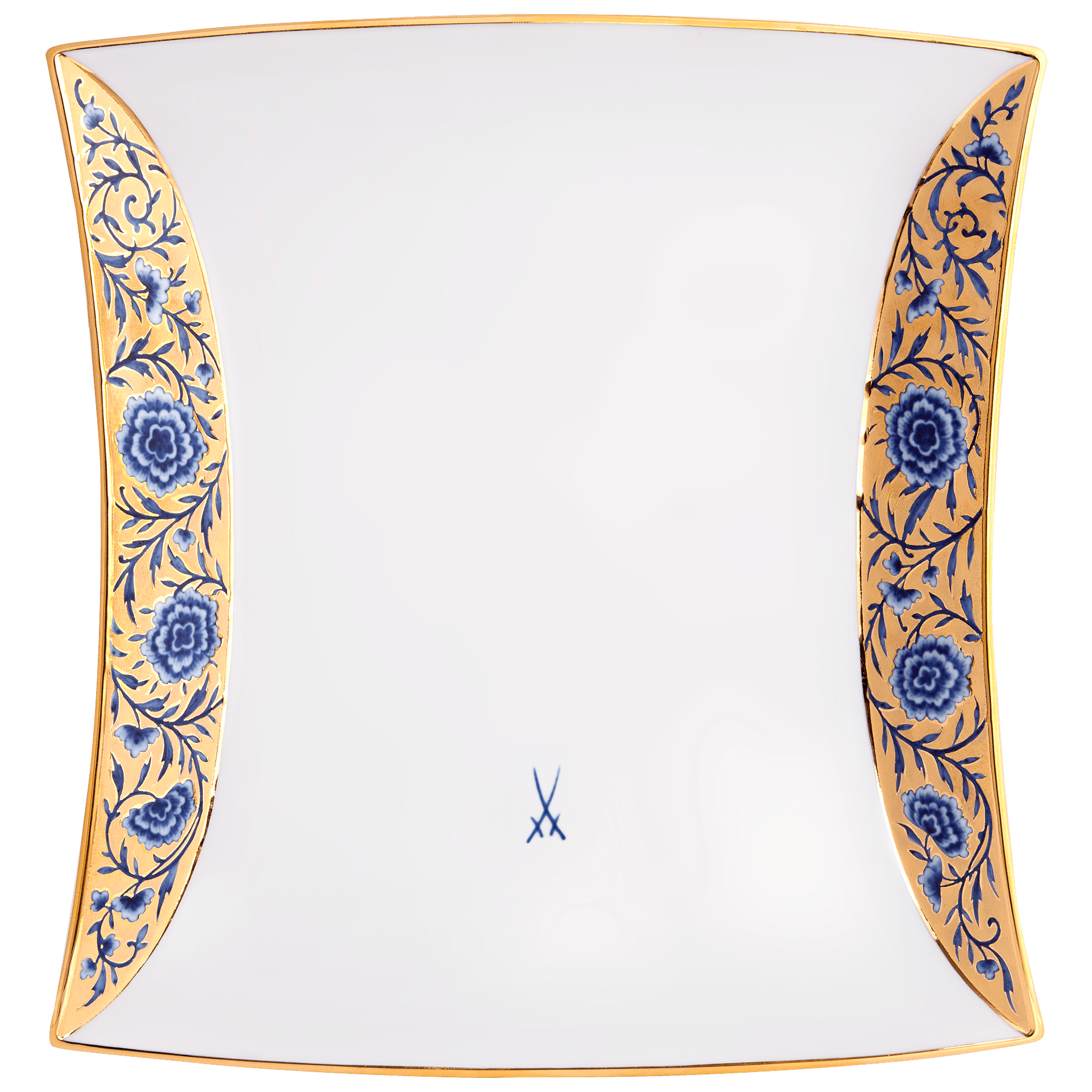 Schale Blauer Brokat, L 22 cm, limitiert | Meissen Limitierte Meisterwerke 82a074 - 54200 - Meissen Weimar