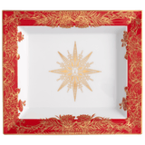 Schale eckig, groß, "Meissen Christmas Star", rot, 21 x 18,5 cm | The Meissen Vide-Poche-Collection