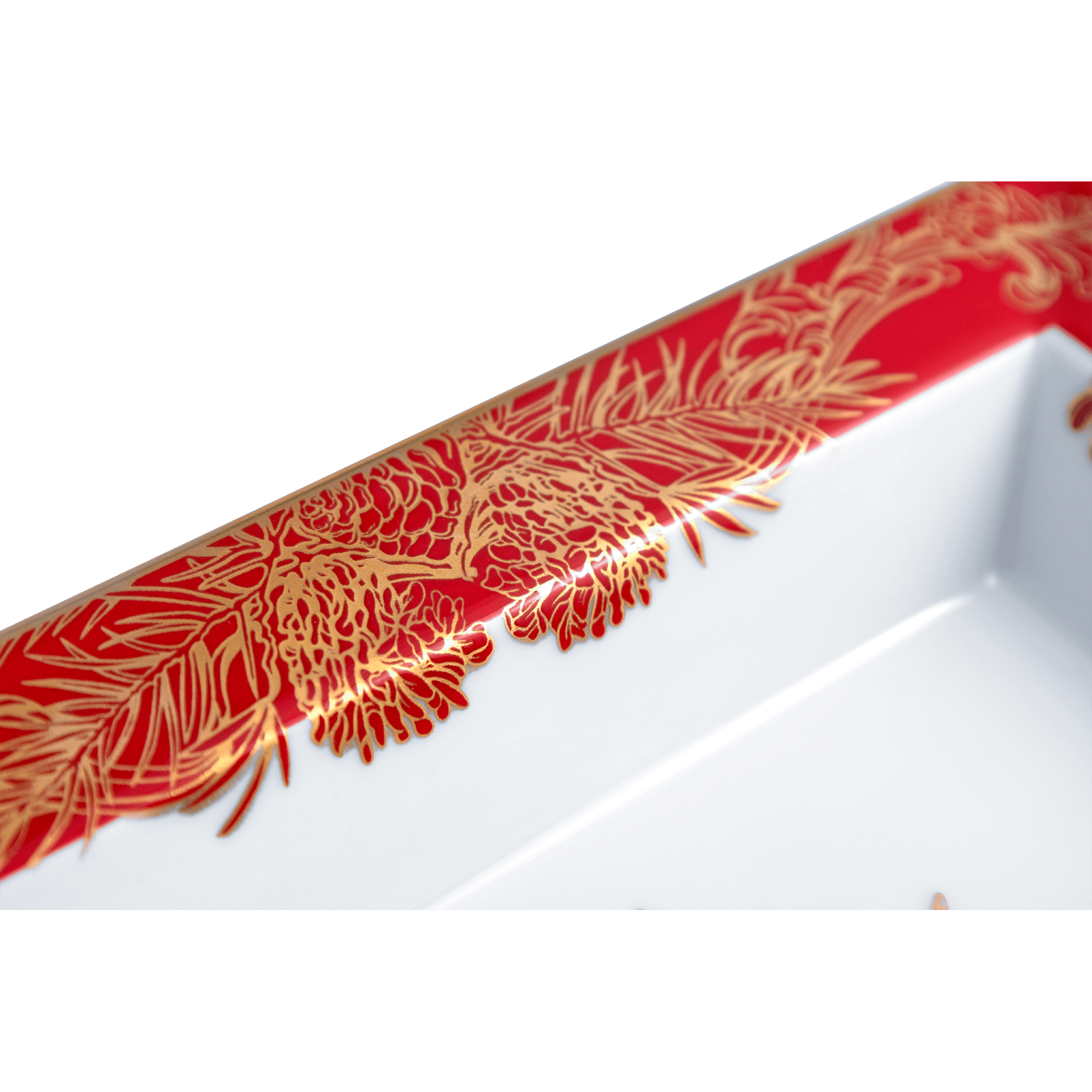 Schale eckig, groß, "Meissen Christmas Star", rot, 21 x 18,5 cm | The Meissen Vide - Poche - Collection 79A941 - 53274 - Meissen Weimar