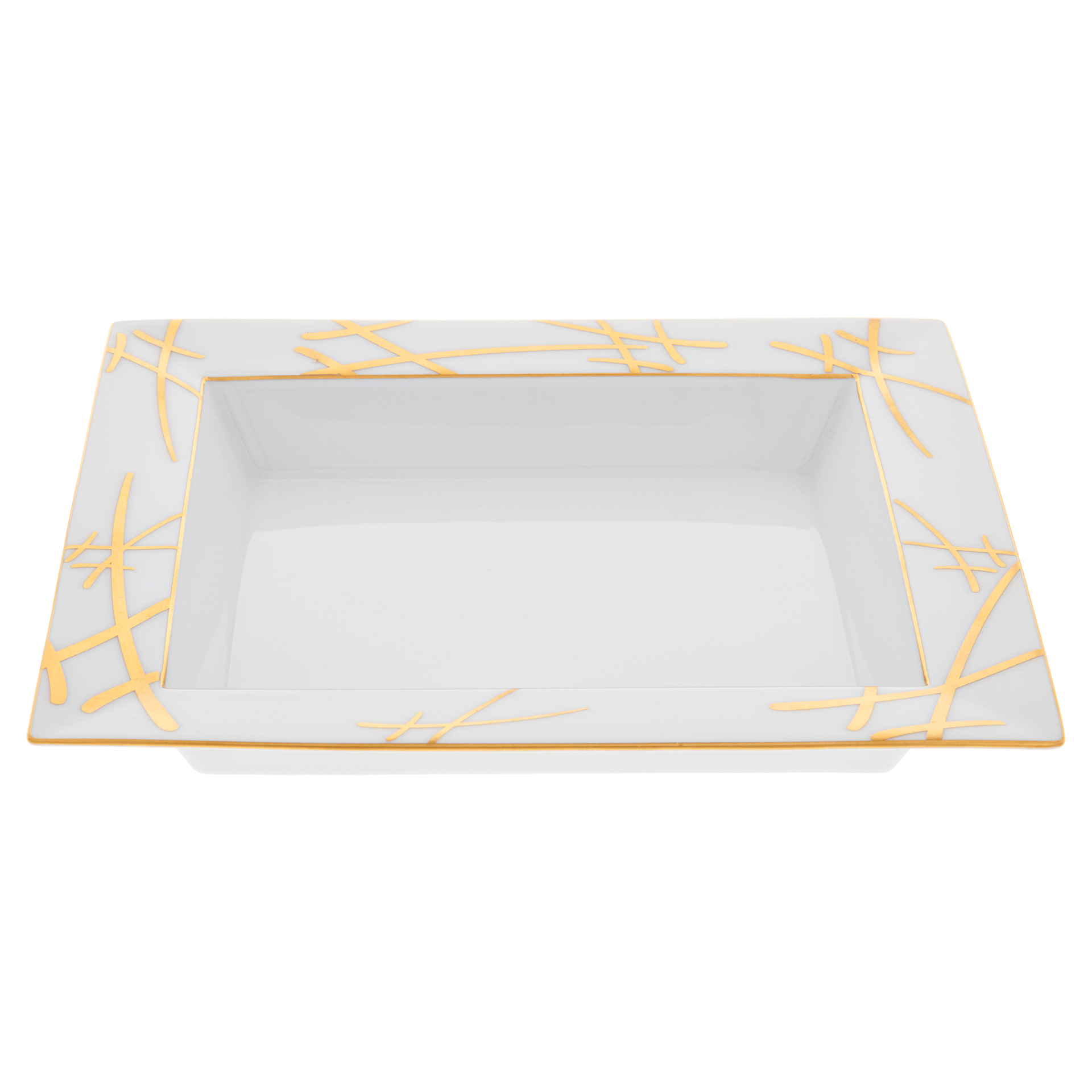 Schale eckig, groß, "Swords Gold - Schwerterdekor, 21x18,5 cm | The Meissen Vide - Poche - Collection 77A042 - 53274 - Meissen Weimar