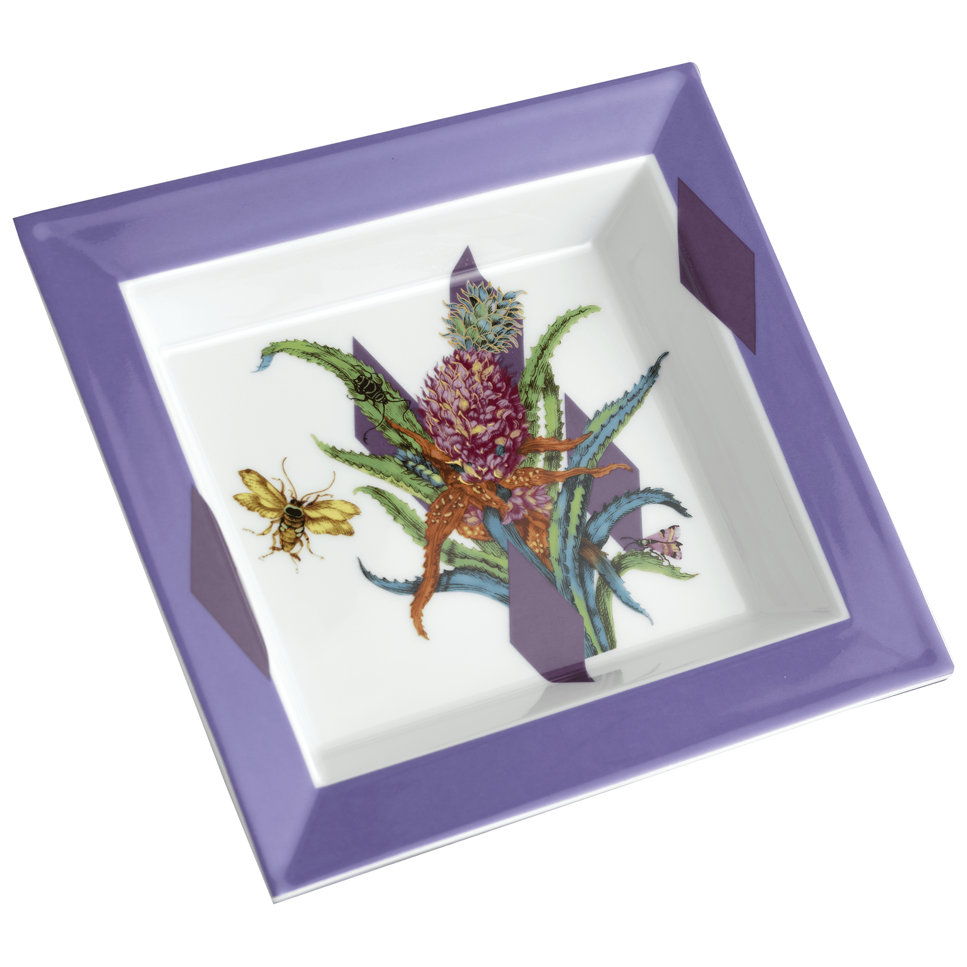 Schale eckig, groß,"Exotic Purple", 21 x 18,5 cm | The Meissen Vide - Poche - Collection 79A458 - 53274 - Meissen Weimar