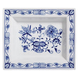 Schale eckig, klein, Zwiebelmuster, kobaltblau, weißer Rand, 12,3 x 10 cm | The Meissen Vide-Poche-Collection