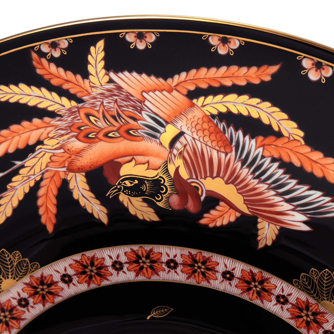 Schale Phönix I, schwarz - orange, Ø 45 cm | Meissen Limitierte Meisterwerke 57a584 - 54694 - Meissen Weimar