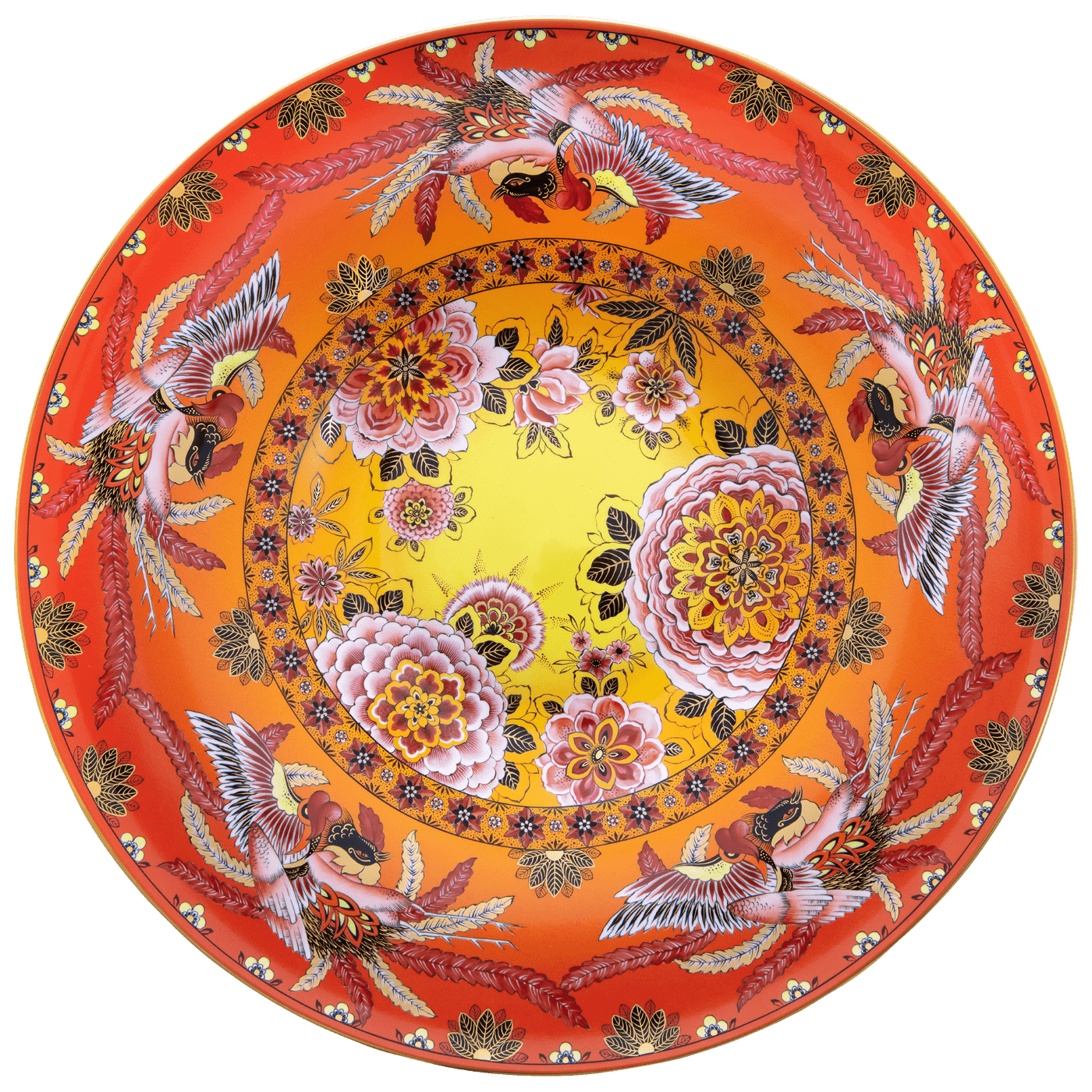 Schale Phönix II, Farbig, Ø 45 cm, Limitiert 15 Stück | Meissen Limitierte Meisterwerke 57a684 - 54694 - Meissen Weimar