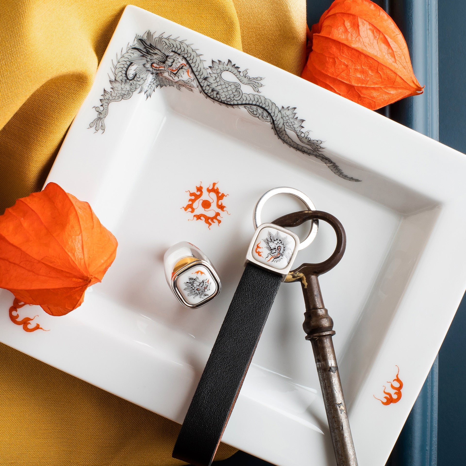 Schlüsselanhänger Ming - Drache, 4 g | Meissen Schmuck Individuell mpj60drs001c - Meissen Weimar