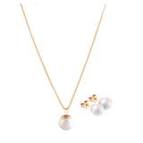 Schmuck-Set Pure White, Ohrstecker & Collier, 45 cm, Roségold 750 | Meissen Pearl Collection