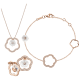 Schmuck-Set Roségold mit Porzellanblüten und Diamanten | Meissen Royal Blossom Collection