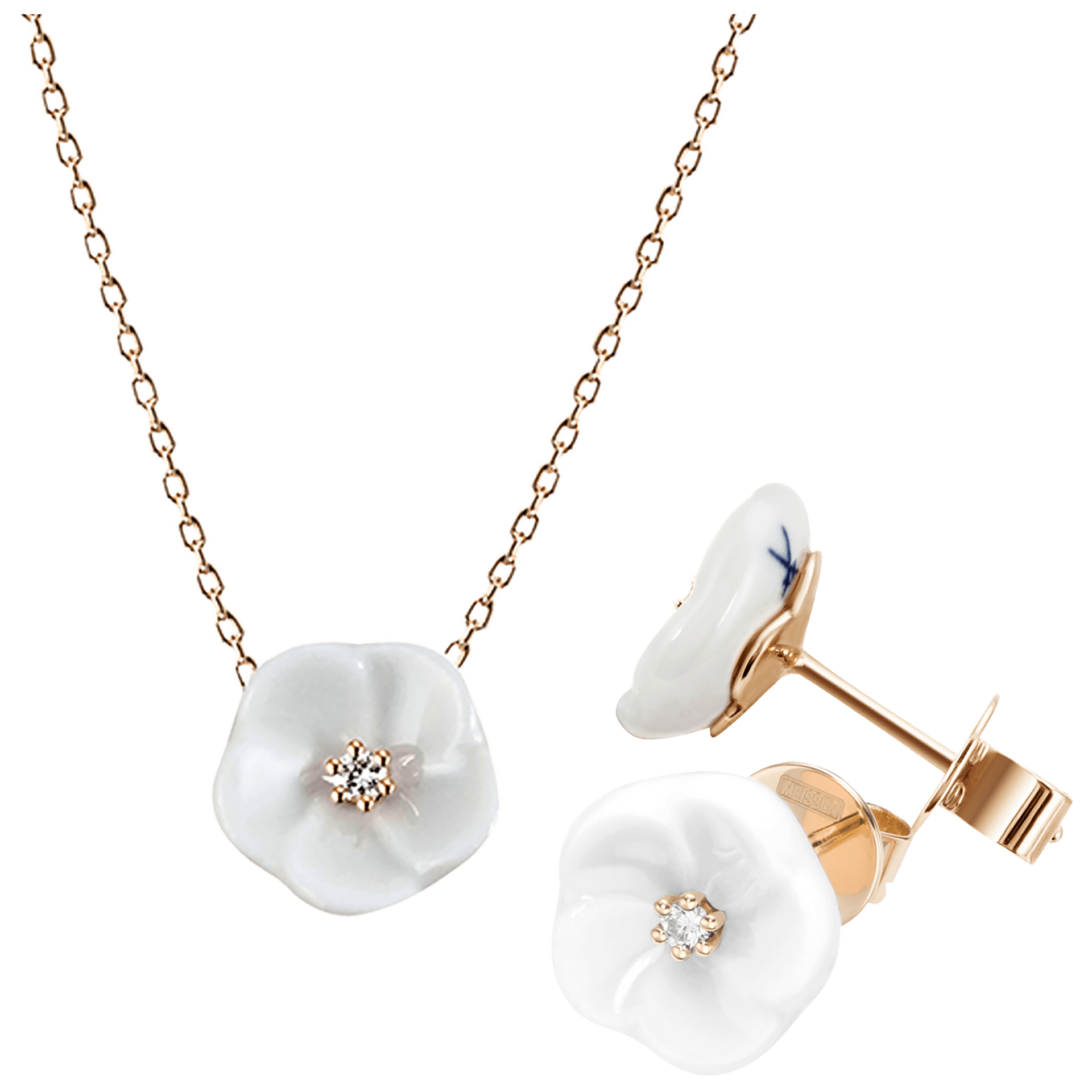 Schmuck - Set Royal Blossom Basic, 750 Roségold | Meissen Royal Blossom Collection mpj80bl116c4 - Meissen Weimar