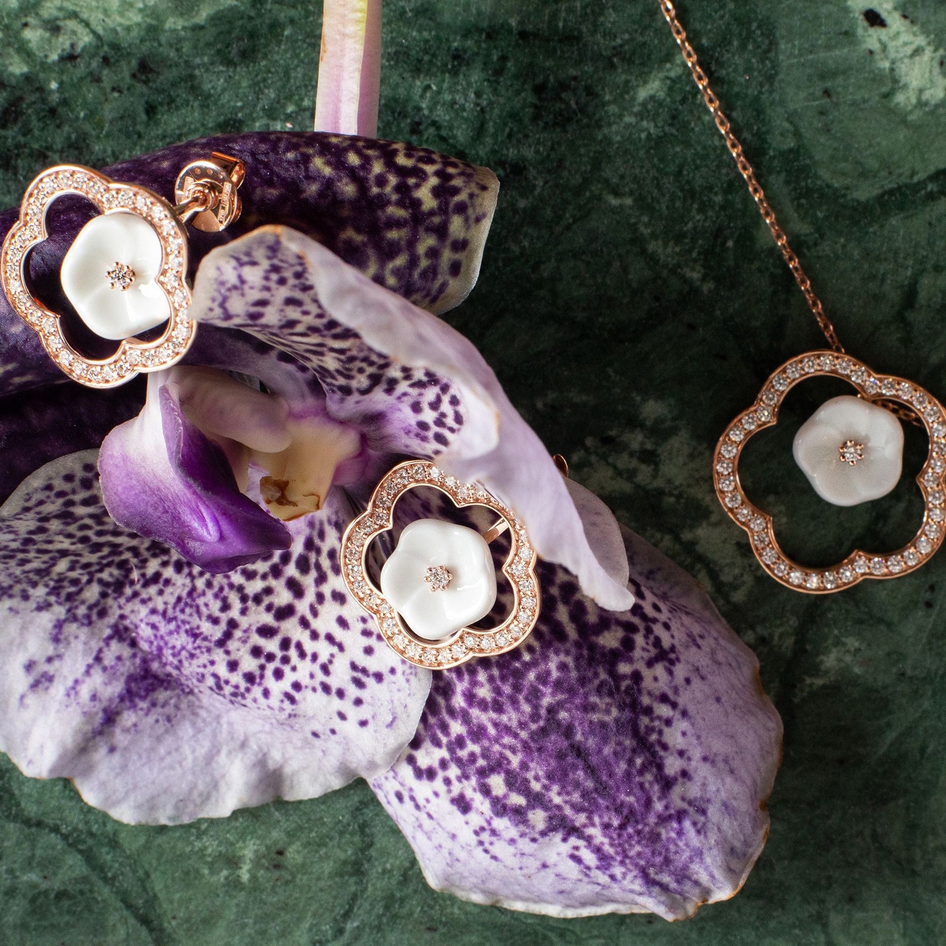Schmuck - Set Royal Blossom Frame, 750 Roségold | Meissen Royal Blossom Collection mpj80bf168c4 - Meissen Weimar