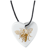 Anhänger Herz, Biene, L 2,5 cm | Meissen Porzellananhänger
