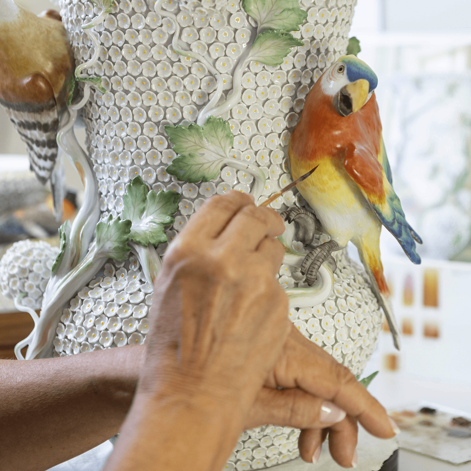 Schneeballvase mit Vögeln, Limitiert, H 51 cm | Meissen Limitierte Meisterwerke 900184-82m13 - Meissen Weimar