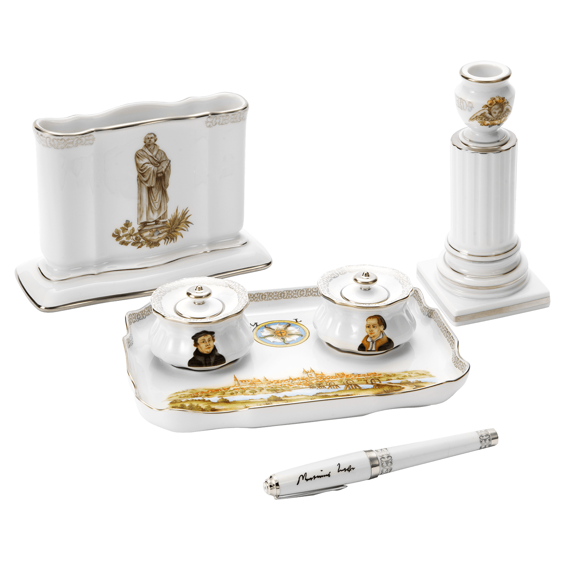 Schreibset Luther, Porzellan, limitiert | Meissen Limitierte Meisterwerke 29a784 - c5322 - Meissen Weimar