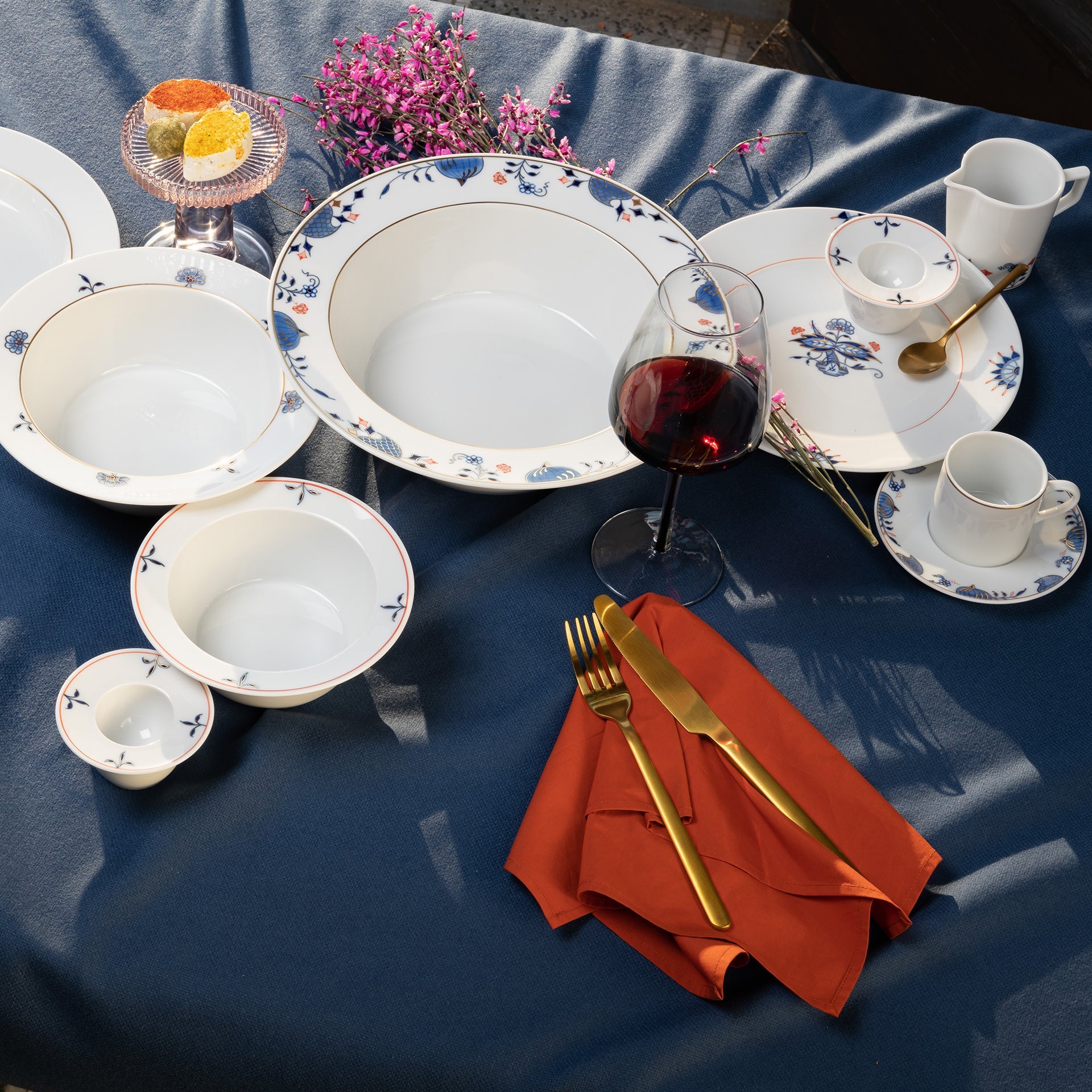 Schüssel, groß, Zwiebelkante, Ø 27,5 cm | Meissen No. 41 Noble Blue 802190 - 41442 - Meissen Weimar