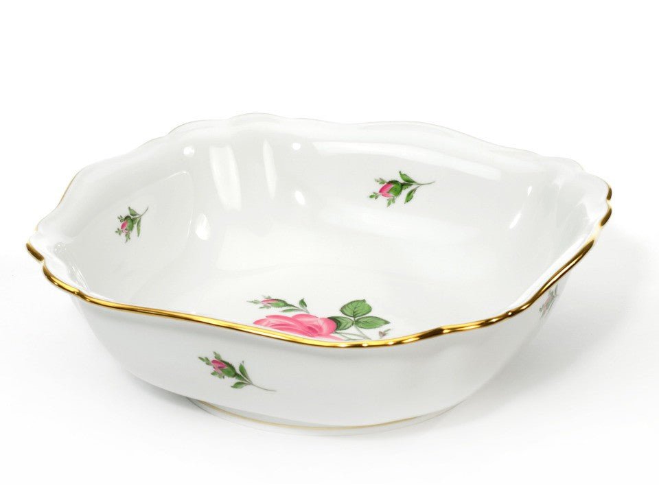 Schüssel, mittel, Rose mitte, bunt, Goldrand, L 18,5 cm | Meissen Neuer Ausschnitt 020110 - 00250 - Meissen Weimar