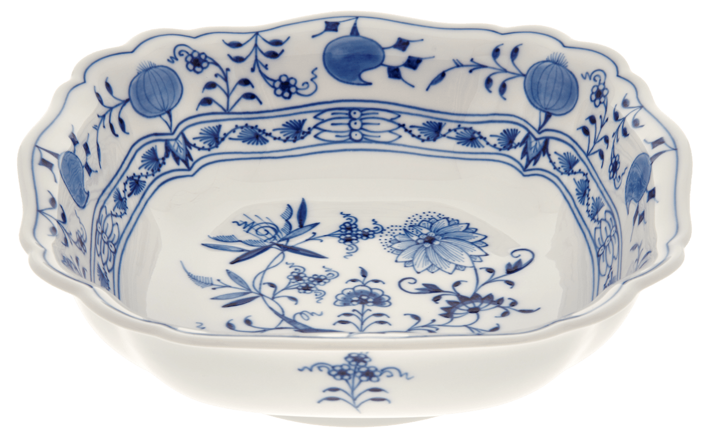 Schüssel, mittel, Zwiebelmuster, kobaltblau, weißer Rand, L 21 cm | Meissen Neuer Ausschnitt 800101 - 00251 - Meissen Weimar