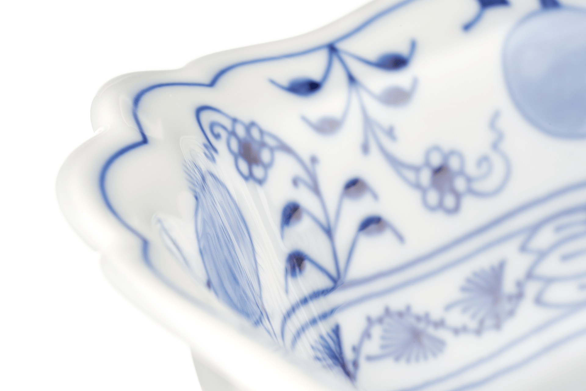 Schüssel, mittel, Zwiebelmuster, kobaltblau, weißer Rand, L 21 cm | Meissen Neuer Ausschnitt 800101 - 00251 - Meissen Weimar