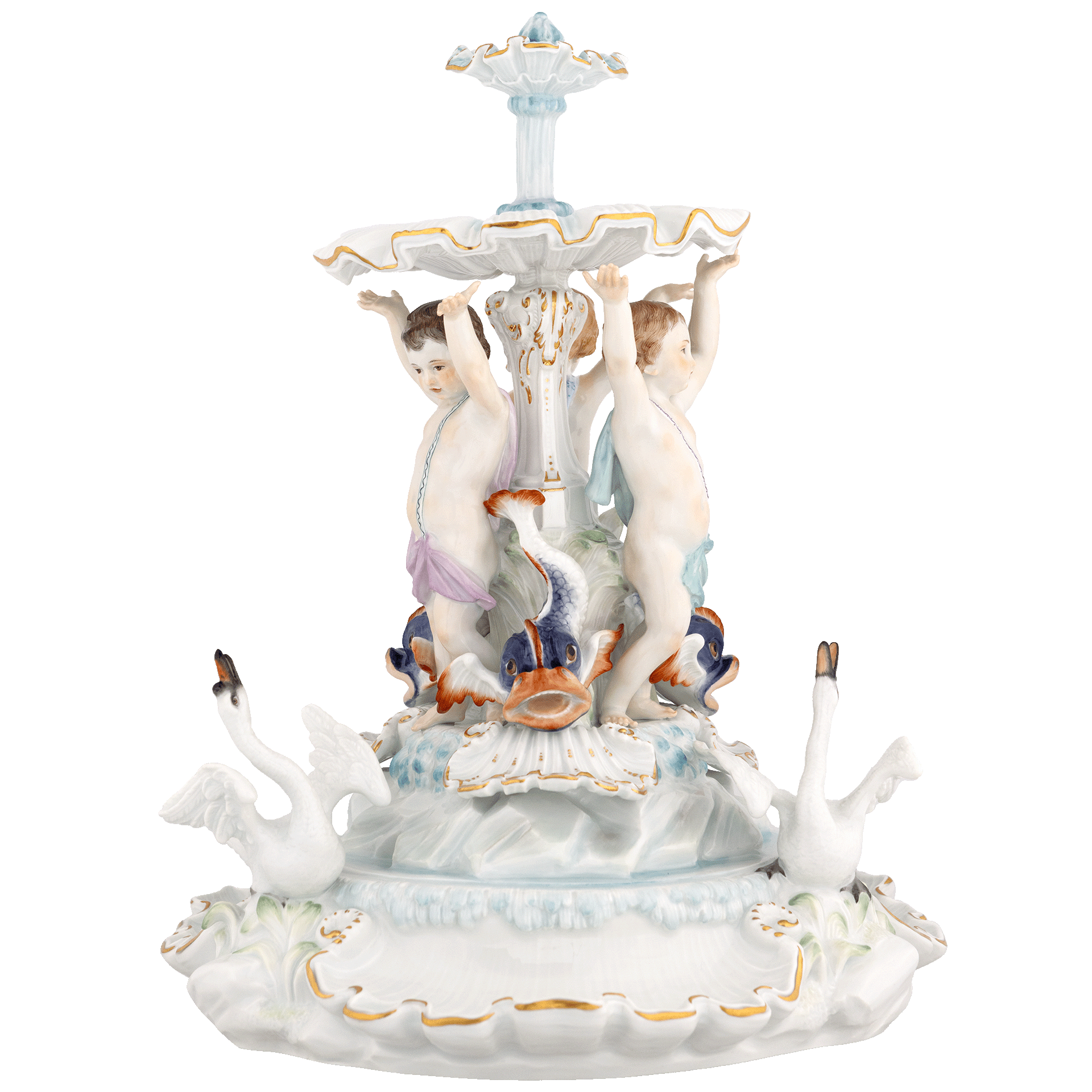 Schwanenfontaine, Lim. 25, H 33 cm | Meissen Limitierte Meisterwerke 900384-80M21 - Meissen Weimar