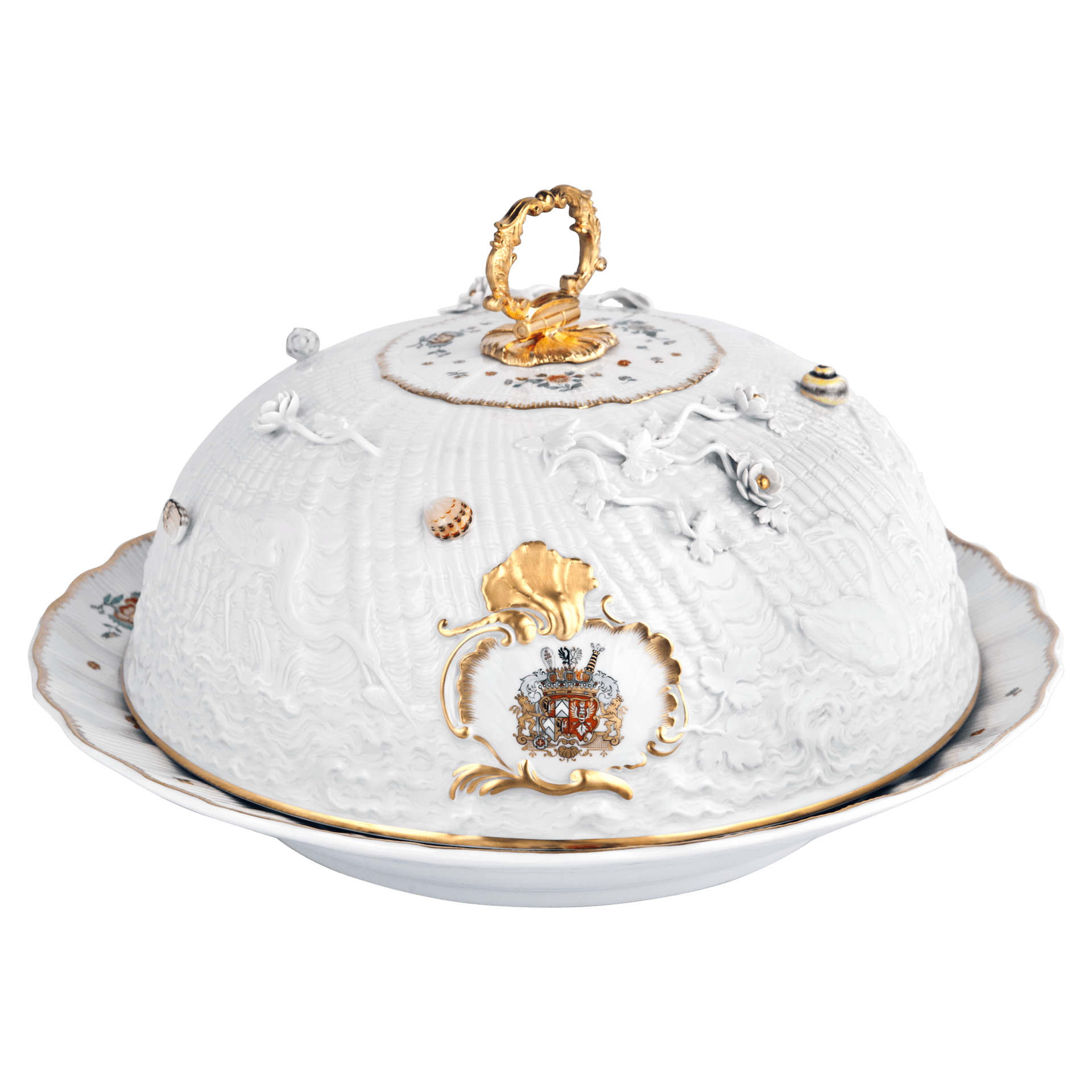 Servierglocke Indische Blumenzweige, H 20 cm | Meissen Limitierte Meisterwerke 398184 - 05m09 - Meissen Weimar