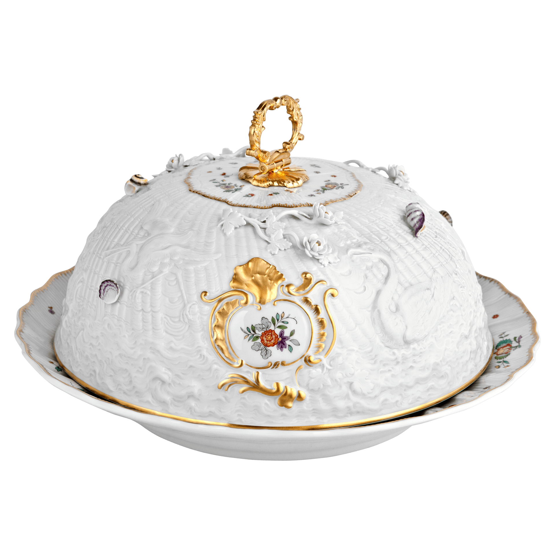 Servierglocke Indische Blumenzweige, H 20 cm | Meissen Limitierte Meisterwerke 398184 - 05m09 - Meissen Weimar