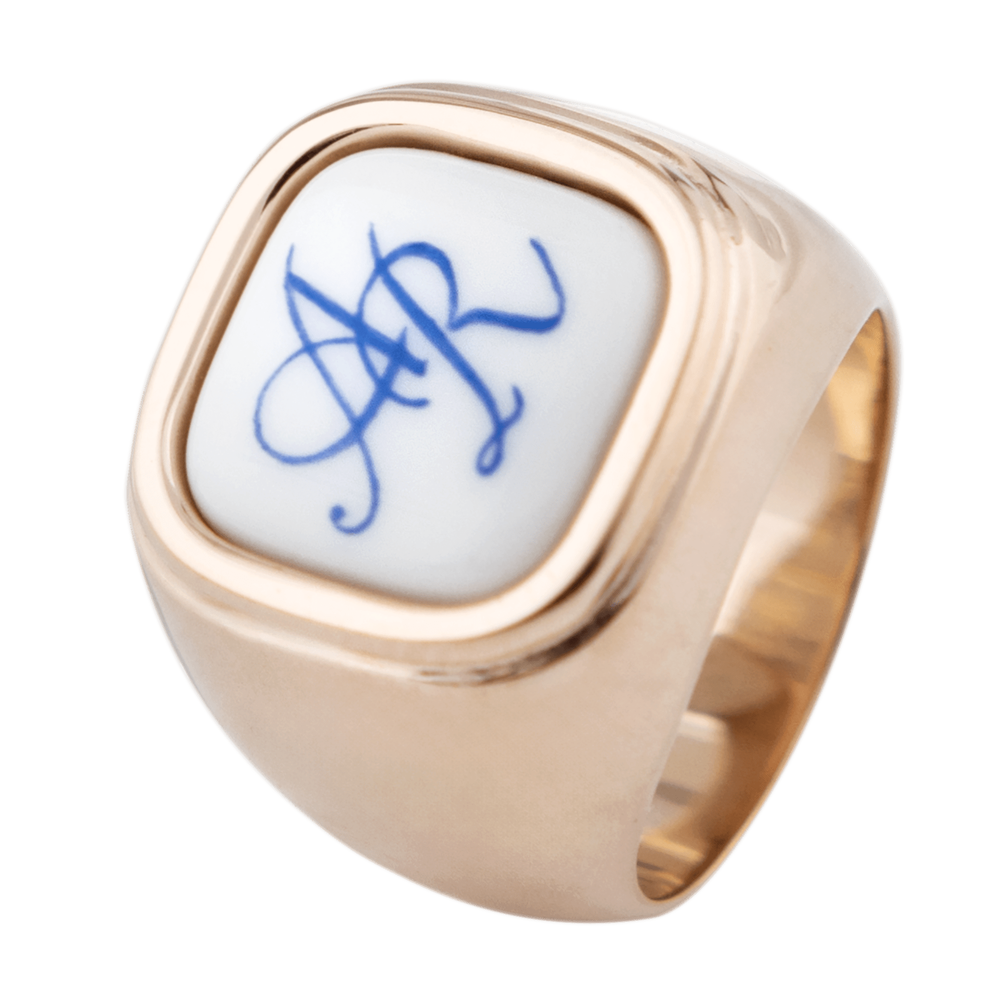 Siegelring, Kobaltblau, 925 Silber rosé vergoldet | Meissen Geschenke 97b201-53ma4 - Meissen Weimar