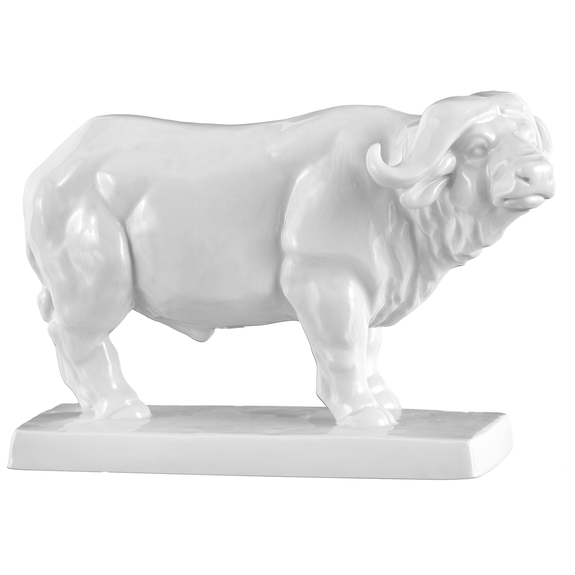 Skulptur Büffel Weiß H 13 cm | Meissen Atelier - Edition 000001 - 78014 - Meissen Weimar