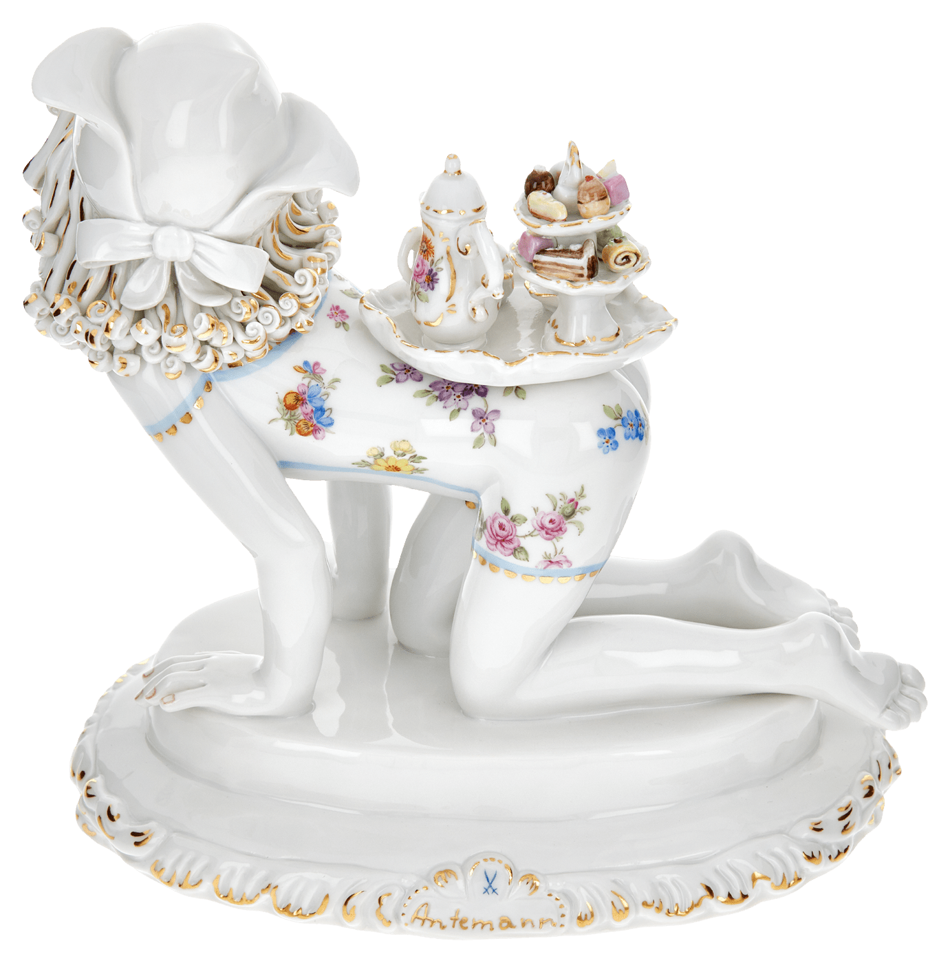 Skulptur, bunt, H 18 cm | Meissen Antactica Collection 65c028 - 73696 - Meissen Weimar