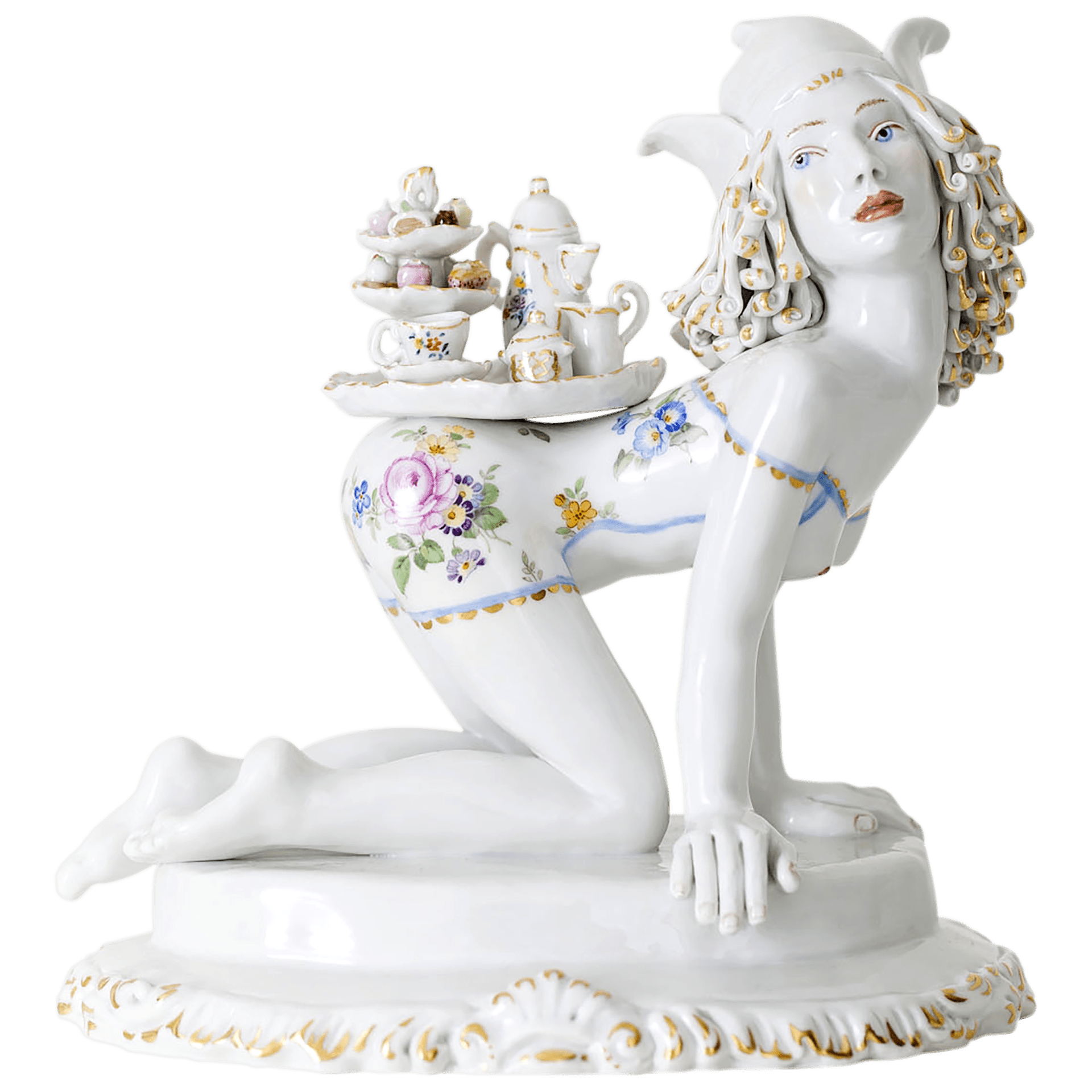 Skulptur, bunt, H 18 cm | Meissen Antactica Collection 65c028 - 73696 - Meissen Weimar
