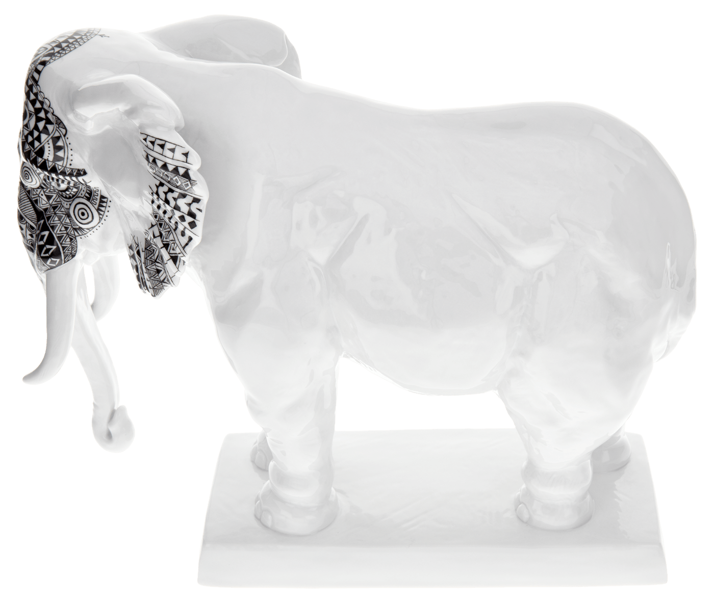 Skulptur Elefant Afrika Schwarz H 18,5 cm | Meissen Atelier - Edition 65o007 - 78015 - Meissen Weimar