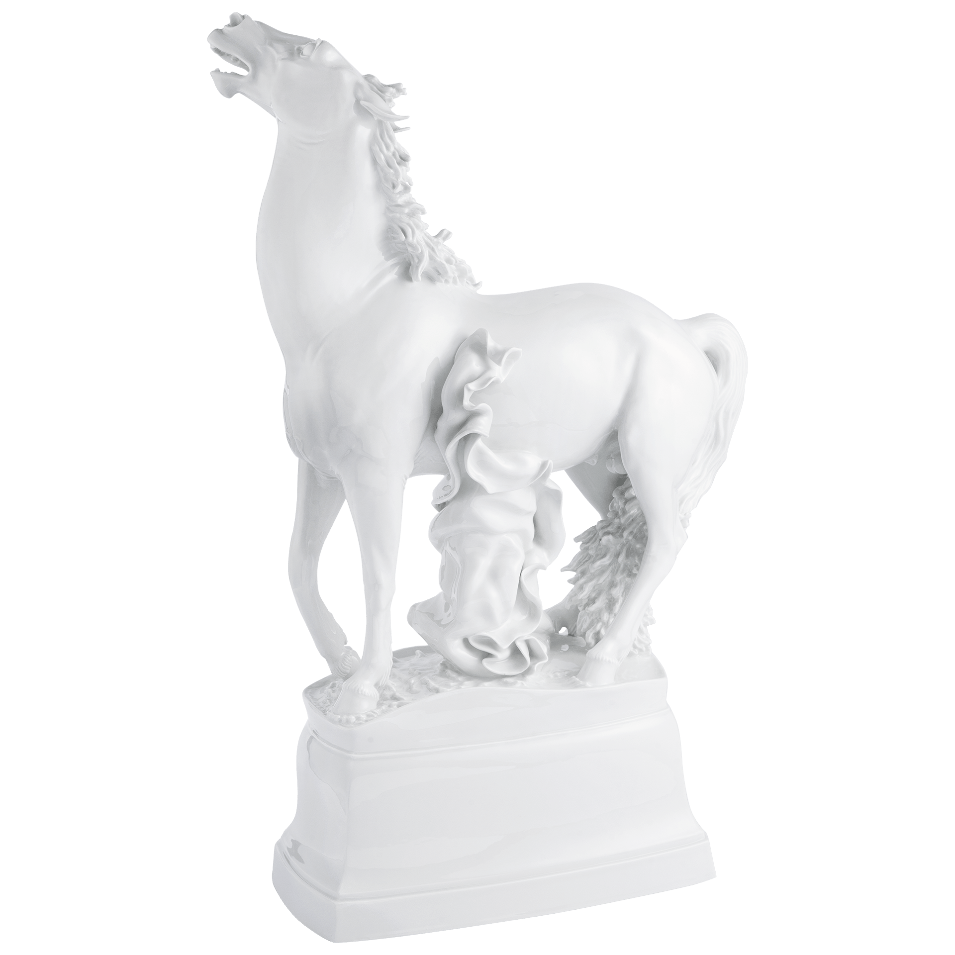 Skulptur Esser Pferd, Weiß, H 71 cm | Meissen Limitierte Meisterwerke 000084 - 76m17 - Meissen Weimar