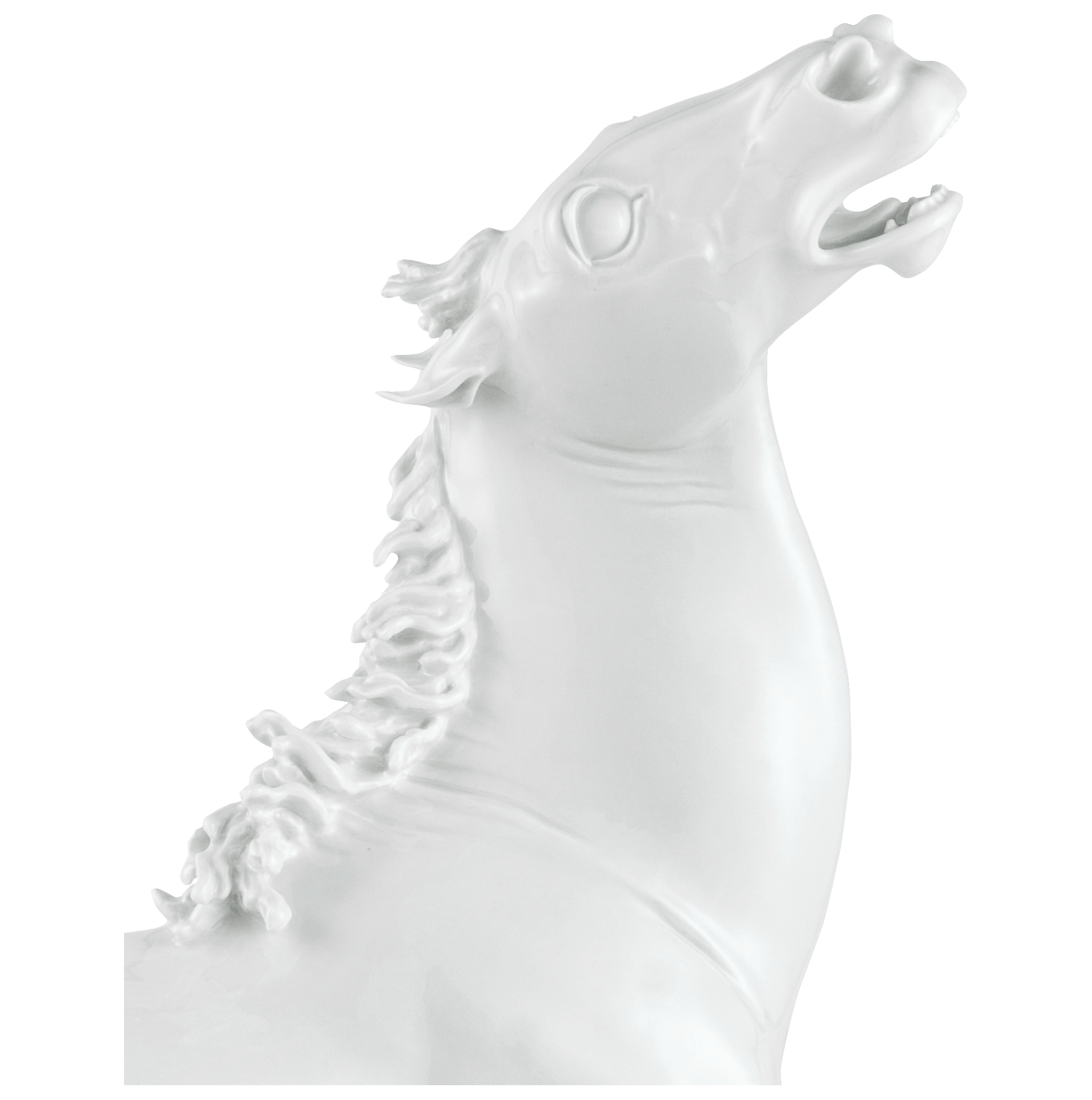 Skulptur Esser Pferd, Weiß, H 71 cm | Meissen Limitierte Meisterwerke 000084 - 76m17 - Meissen Weimar