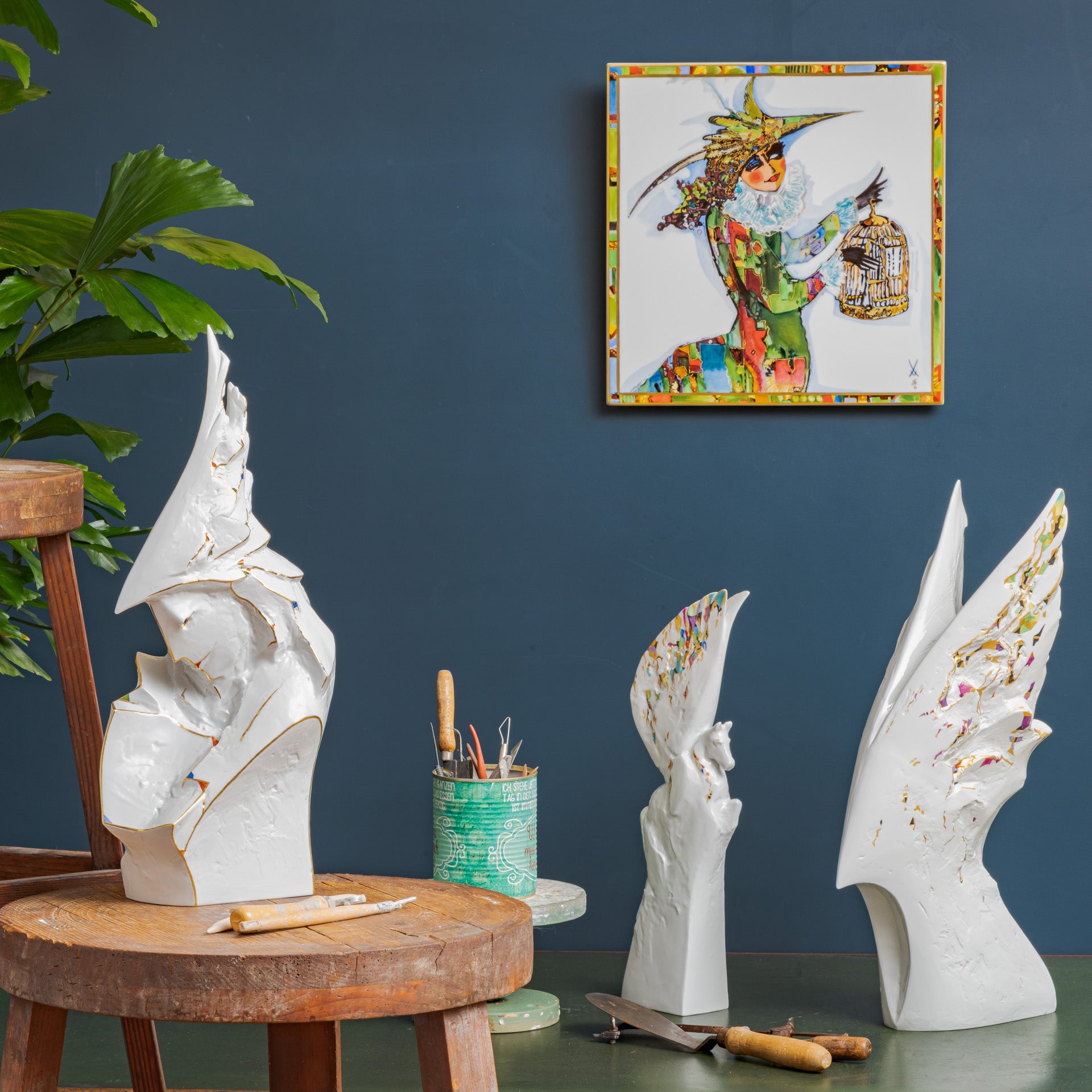 Skulptur, Handbemalt, H 53 cm | Meissen Limitierte Meisterwerke 900384 - 73946 - Meissen Weimar