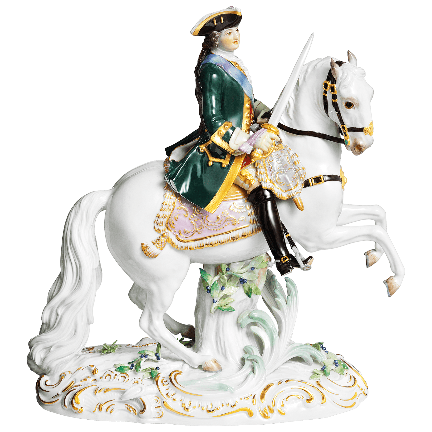 Skulptur Kaiserin Katharina II. auf Pferd, handbemalt, H 25 cm | Meissen Exklusiv - Kollektion 900380 - 73391 - Meissen Weimar