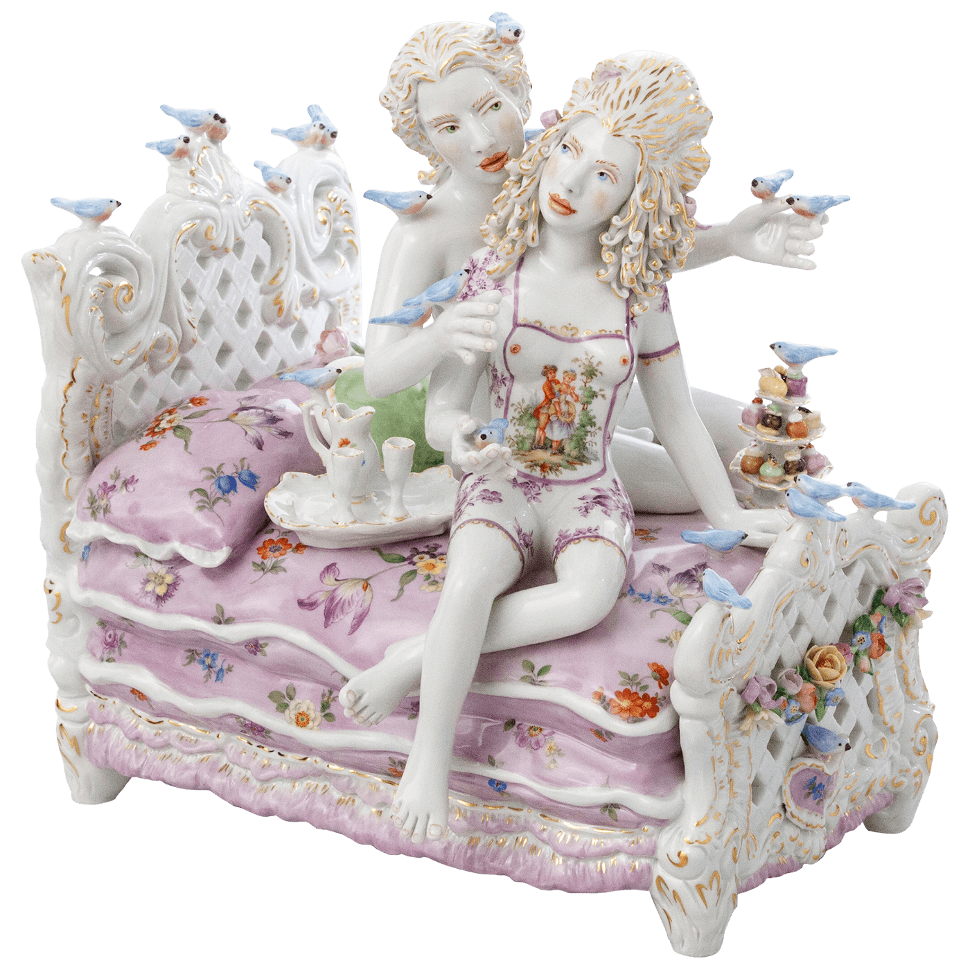 Skulptur Love Nest, Porzellan, H 27,5 cm | Meissen Figuren Individuell 65c028 - 73716 - Meissen Weimar
