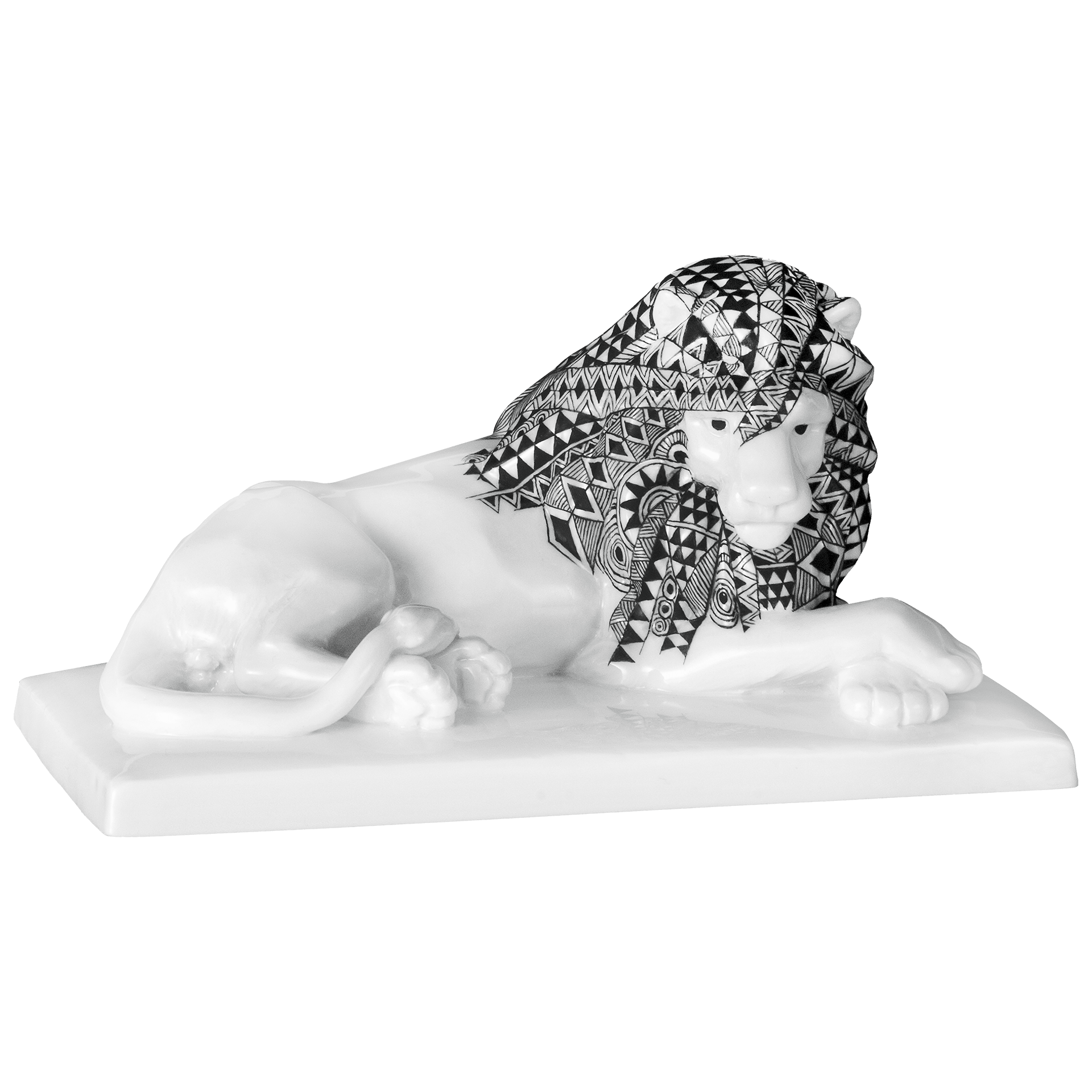 Skulptur Löwe modern L 16 cm | Meissen Figuren - Edition Big Five 65o007 - 78018 - Meissen Weimar