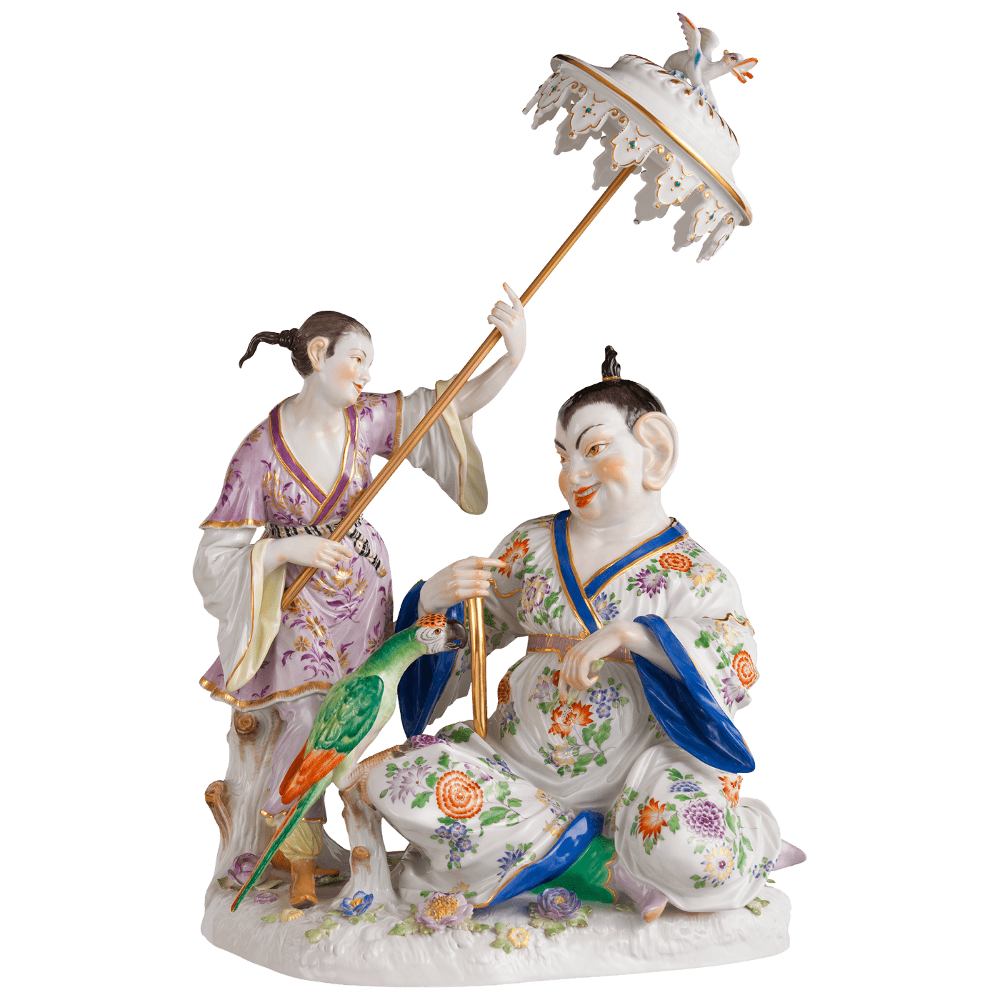Skulptur Pagodengruppe mit Schirm, H 42 cm, limitiert | Meissen Limitierte Meisterwerke 900384 - 67m01 - Meissen Weimar