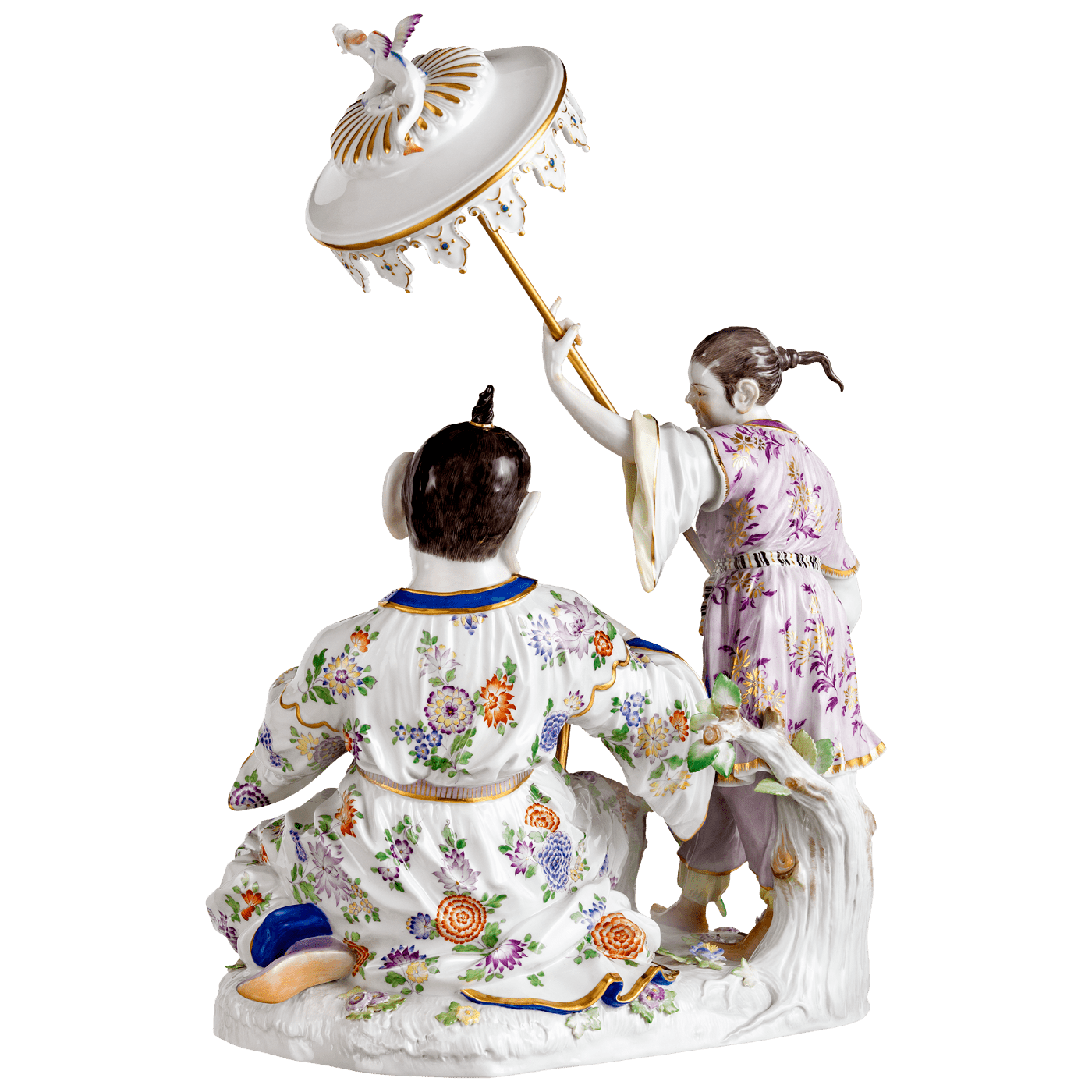 Skulptur Pagodengruppe mit Schirm, H 42 cm, limitiert | Meissen Limitierte Meisterwerke 900384 - 67m01 - Meissen Weimar