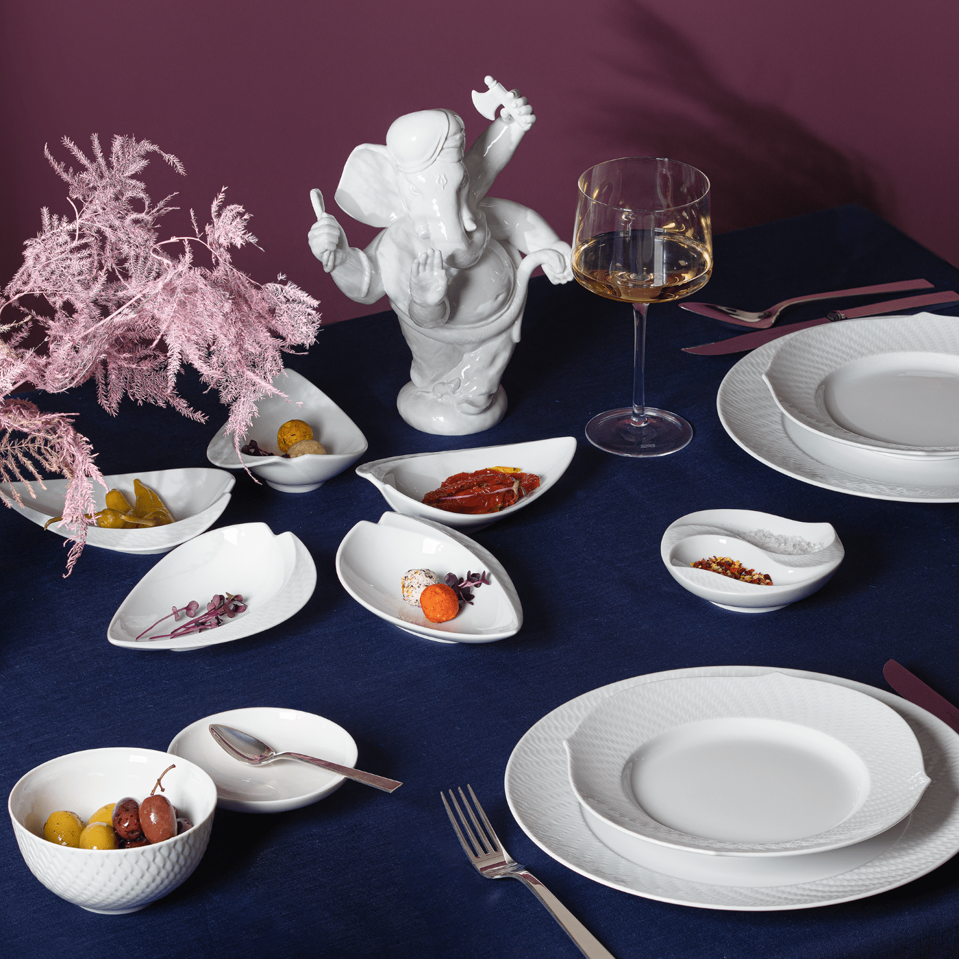 Soßenschale, Biskuit Weiß, Ø 12,5 cm | Meissen Wellenspiel Relief 860101 - 53573 - Meissen Weimar