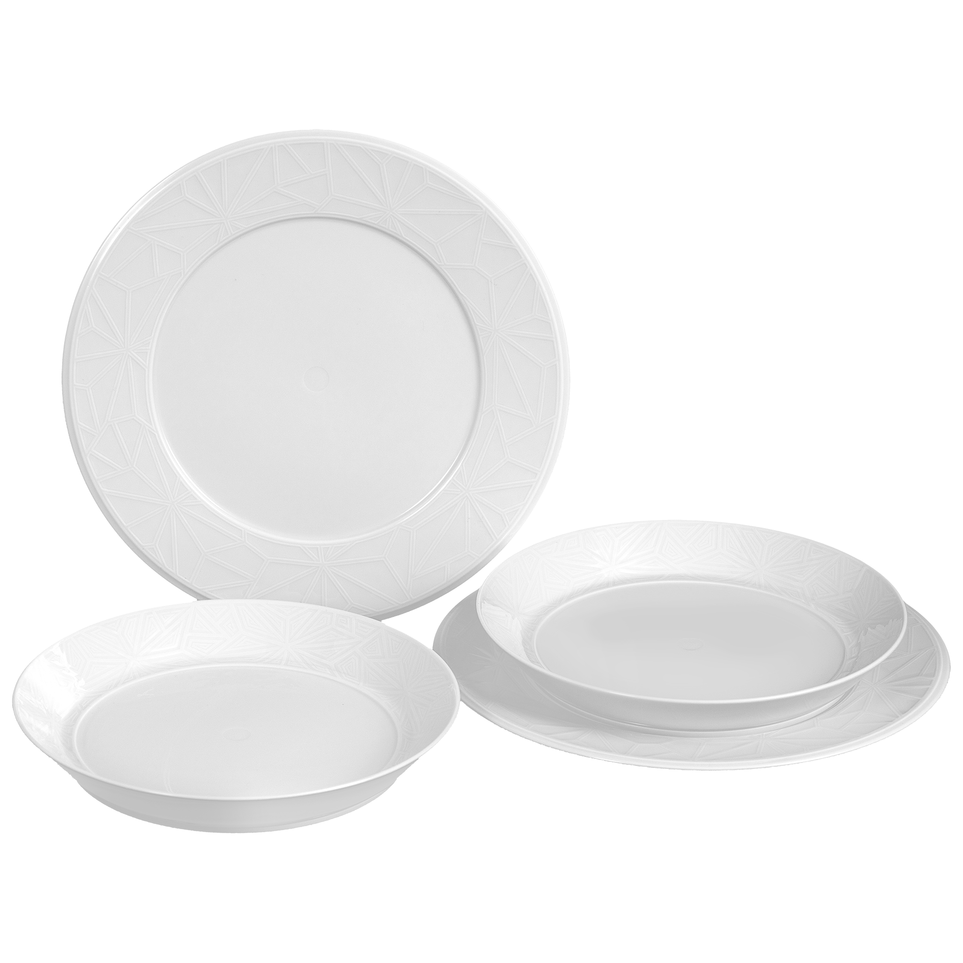 Speise - Set, Weiß, Ø 29 cm und Ø 24 cm, 4 - teilig | Meissen Vitruv Graphic 000001 - c4508 - Meissen Weimar