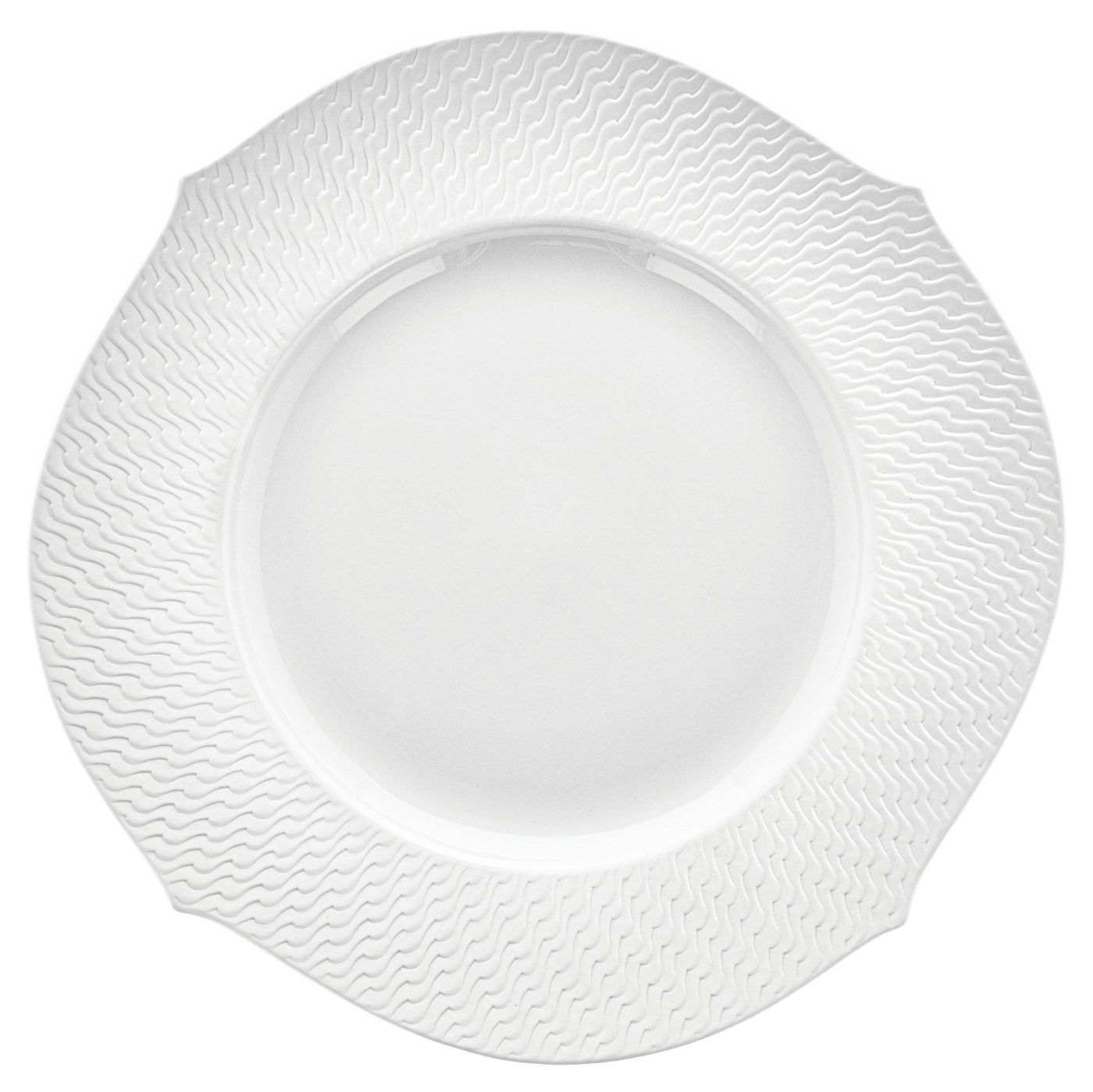 Speiseteller Biskuit Weiß Ø 28,5 cm | Meissen Wellenspiel Relief 860101 - 29479 - Meissen Weimar