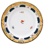 Speiseteller, gestreute Blümchen, königsblau glasiert, Goldbronze, ø 28 cm | Meissen X-Form