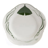 Speiseteller, Ginkgoblatt mit Lösungsmalerei, grün, weißer Rand, ø 25,5 cm | Meissen Kollektion Großer Ausschnitt