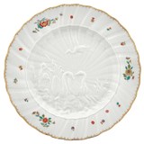 Speiseteller, Indische Blumenzweige, gestreute Blümchen, Goldkante, Goldrand, ø 28 cm | Meissen Schwanendessin