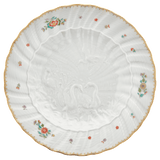 Speiseteller Indische Blumenzweige Ø 24,5 cm | Meissen Schwanendessin