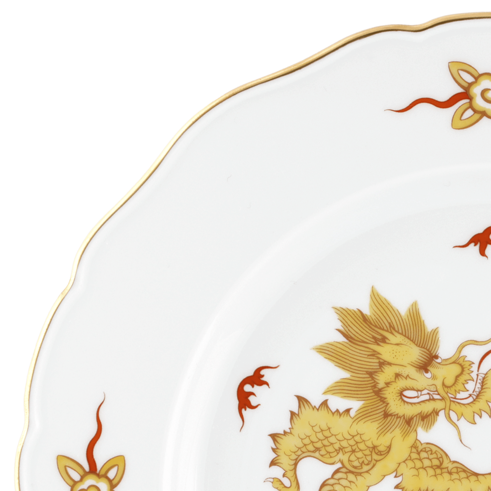Speiseteller, Ming Drache Gelb, handausgemalt, Ø 28 cm | Meissen Neuer Ausschnitt 33d610-00479 - Meissen Weimar