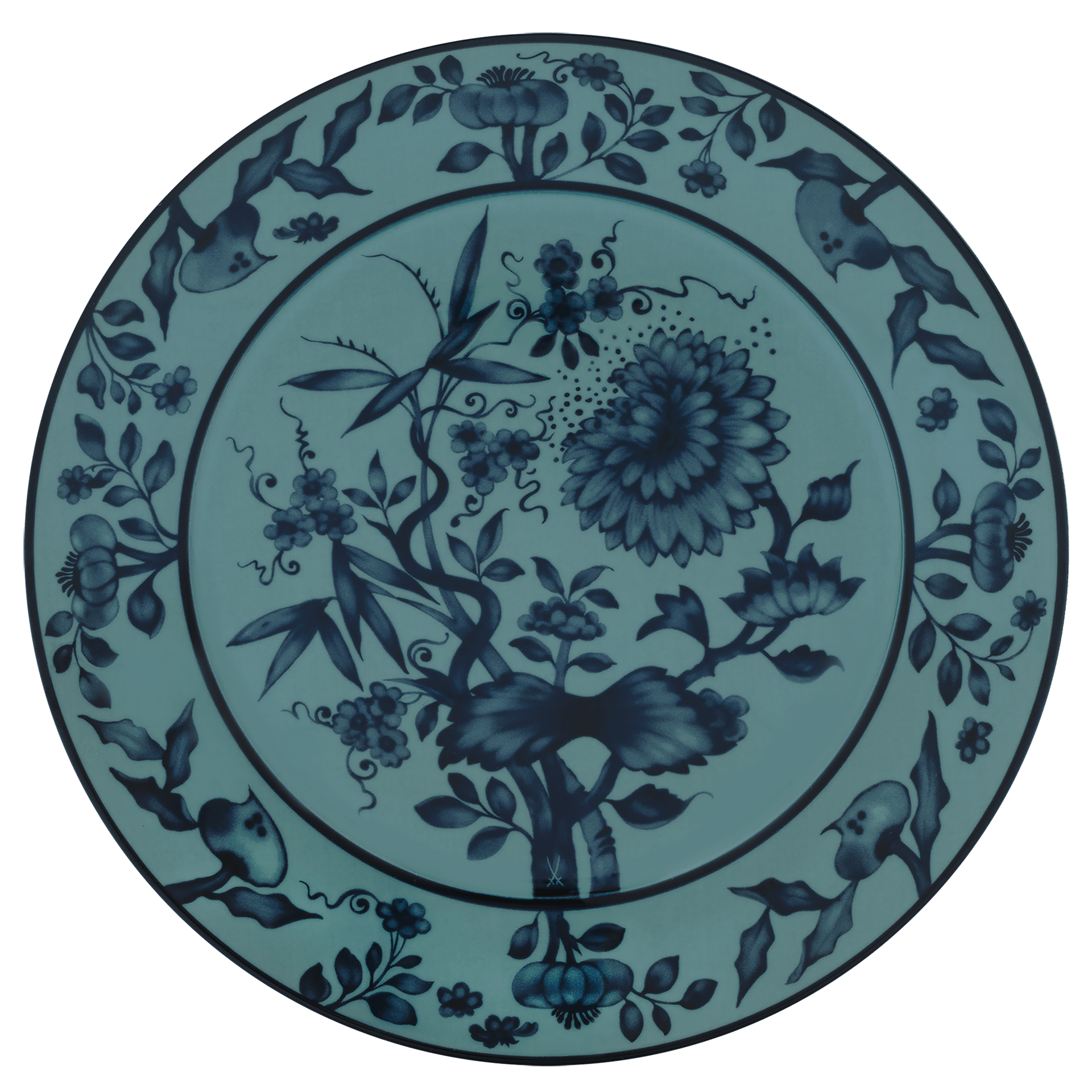 Speiseteller petrol Ø 29 cm | Meissen No.41 Royal Blossom 79b560-41479 - Meissen Weimar