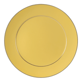 Speiseteller uni gelb Rand gold Ø 29 cm | Meissen No. 41 Noble Blue