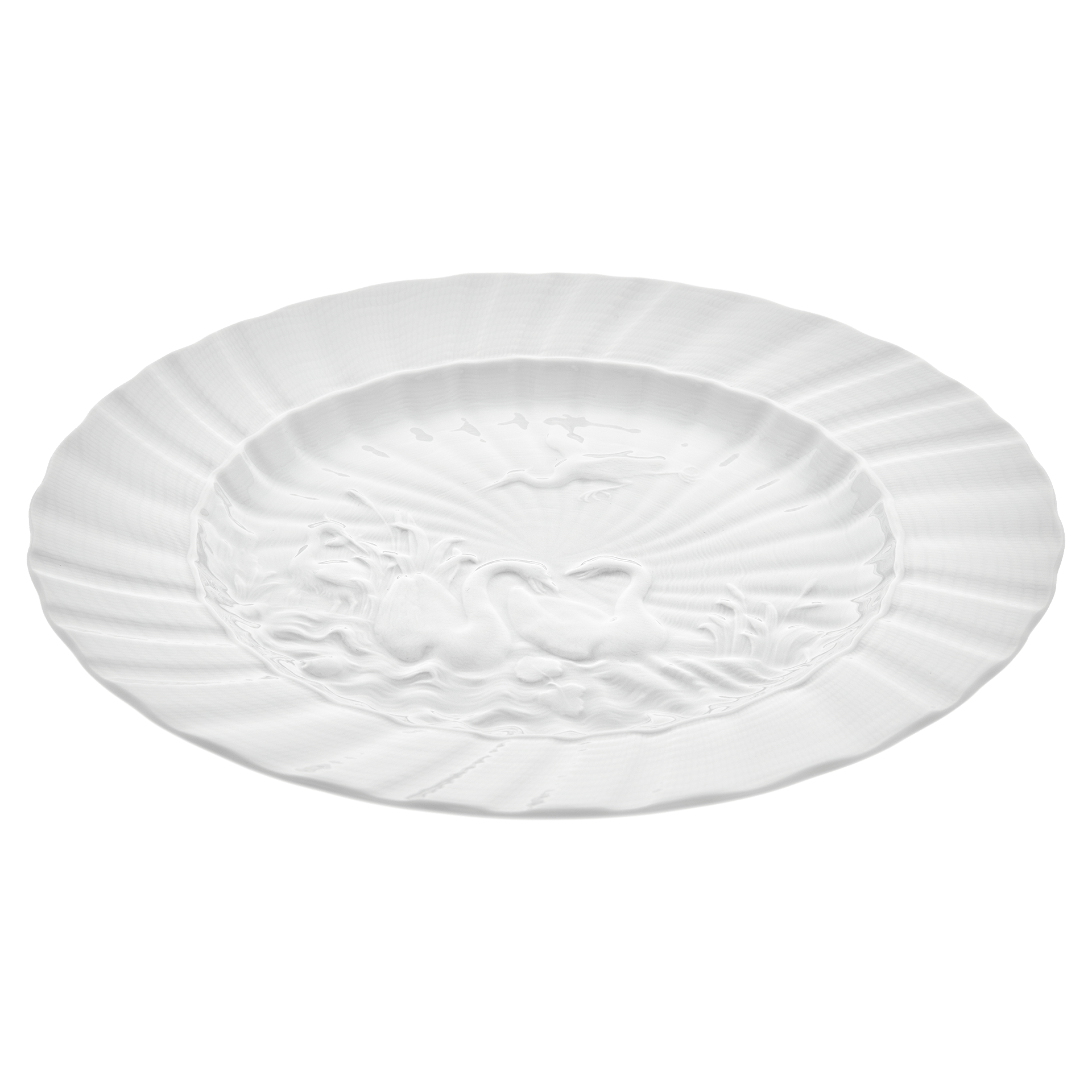 Speiseteller, Weiß, ø 28 cm | Meissen Schwanendessin 000001 - 05479 - Meissen Weimar