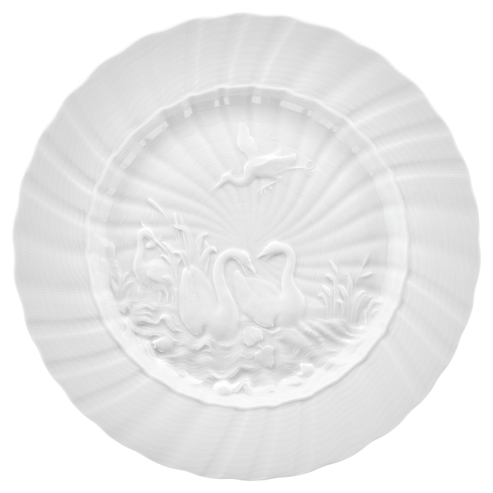Speiseteller, Weiß, ø 28 cm | Meissen Schwanendessin
