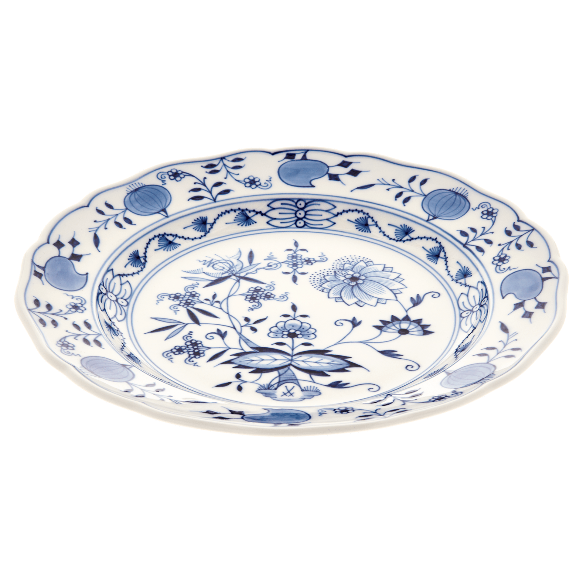 Speiseteller, Zwiebelmuster, kobaltblau, weißer Rand, D 25 cm | Meissen Neuer Ausschnitt 800101 - 00475 - Meissen Weimar